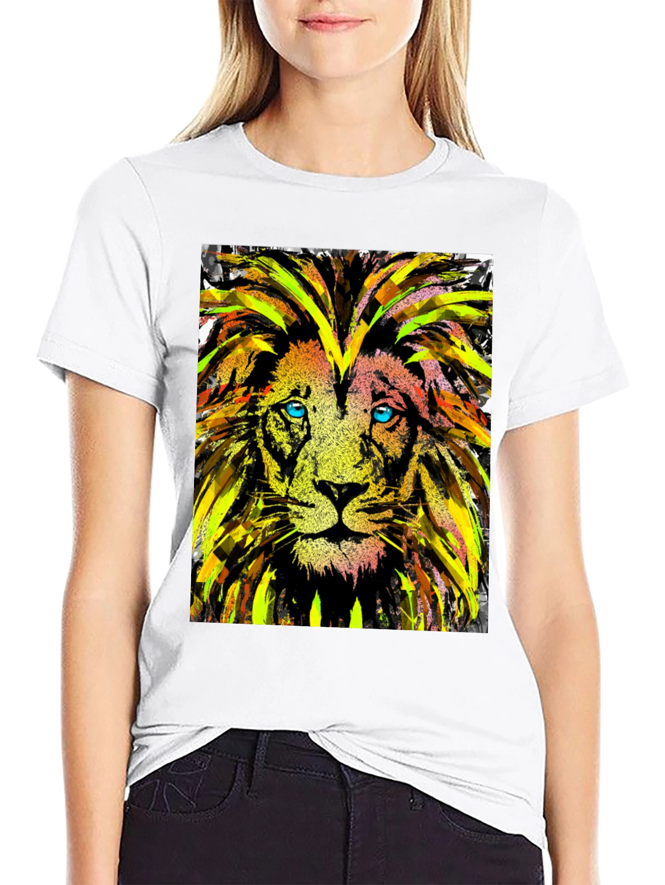 Lion Art Graphic Tee - Cool Animal Print T-Shirt