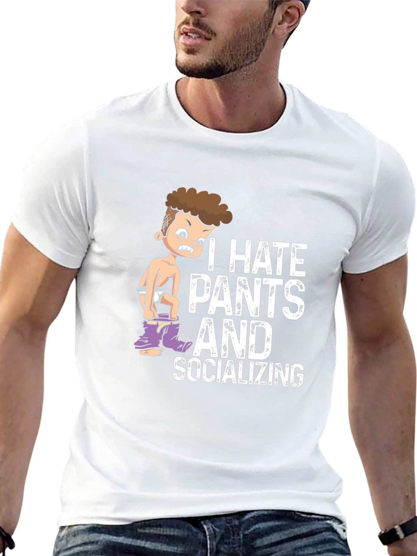 I Hate Pants and Socializing Graphic Tee