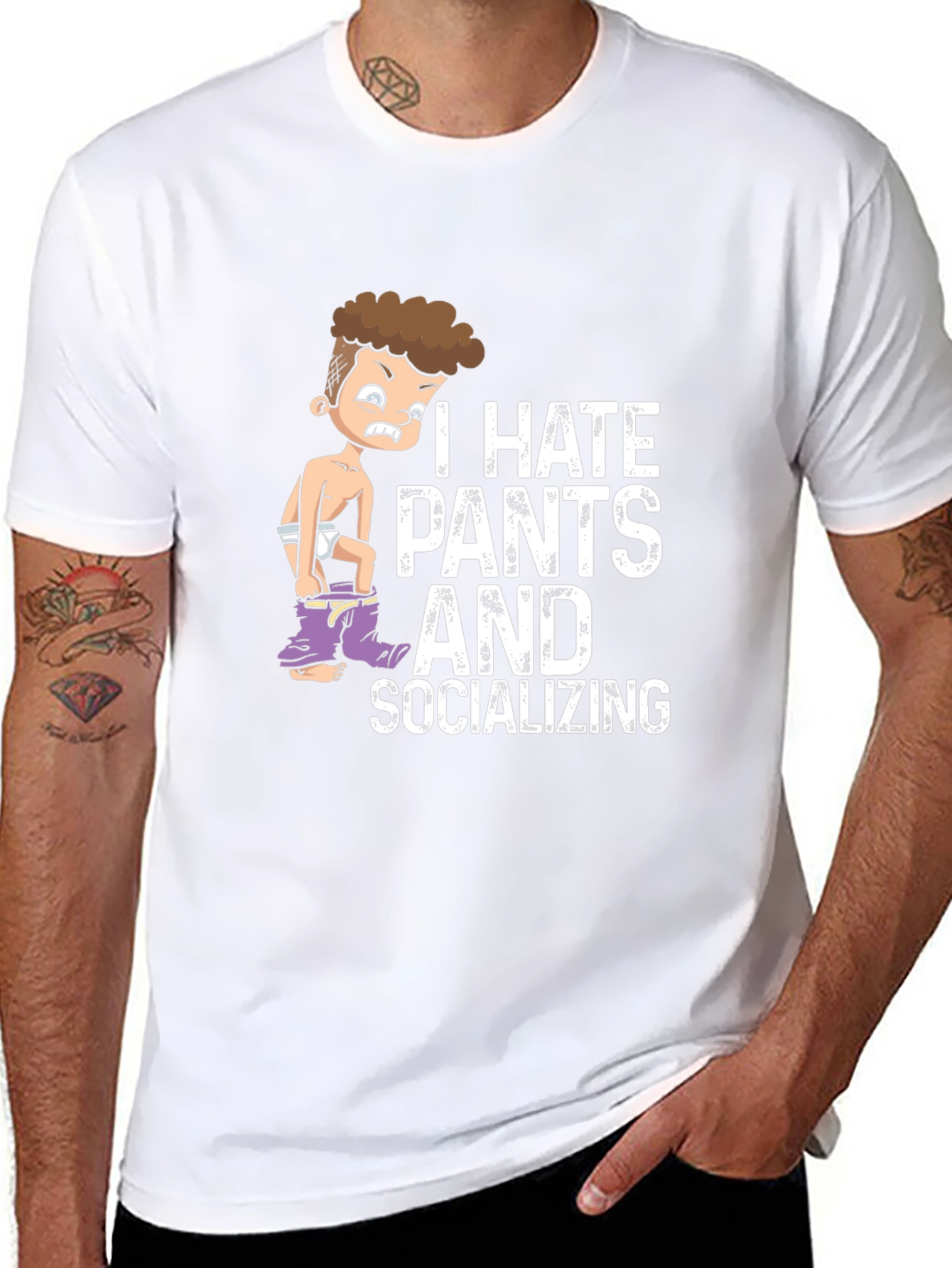 I Hate Pants and Socializing Graphic Tee