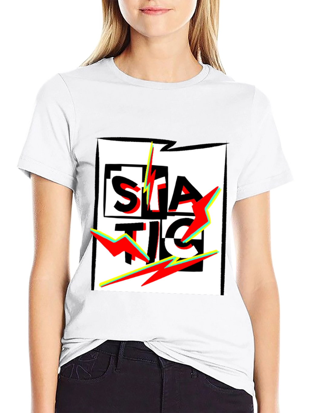 Static Graphic Black T-Shirt