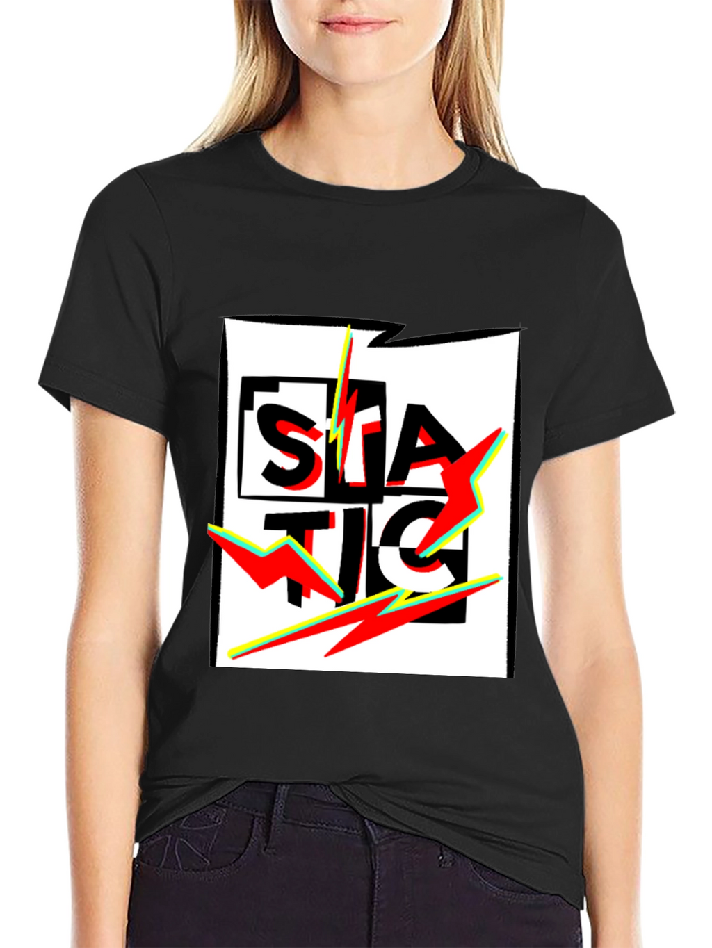 Static Graphic Black T-Shirt