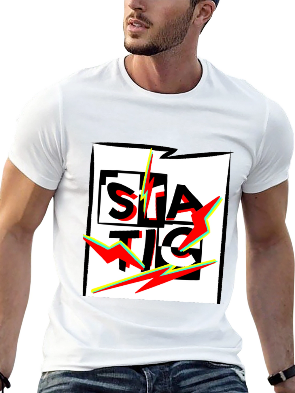 Static Graphic Black T-Shirt