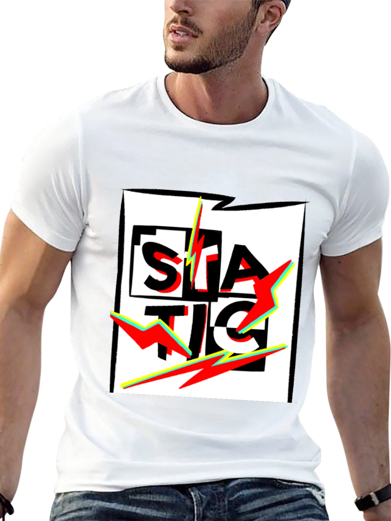 Static Graphic Black T-Shirt