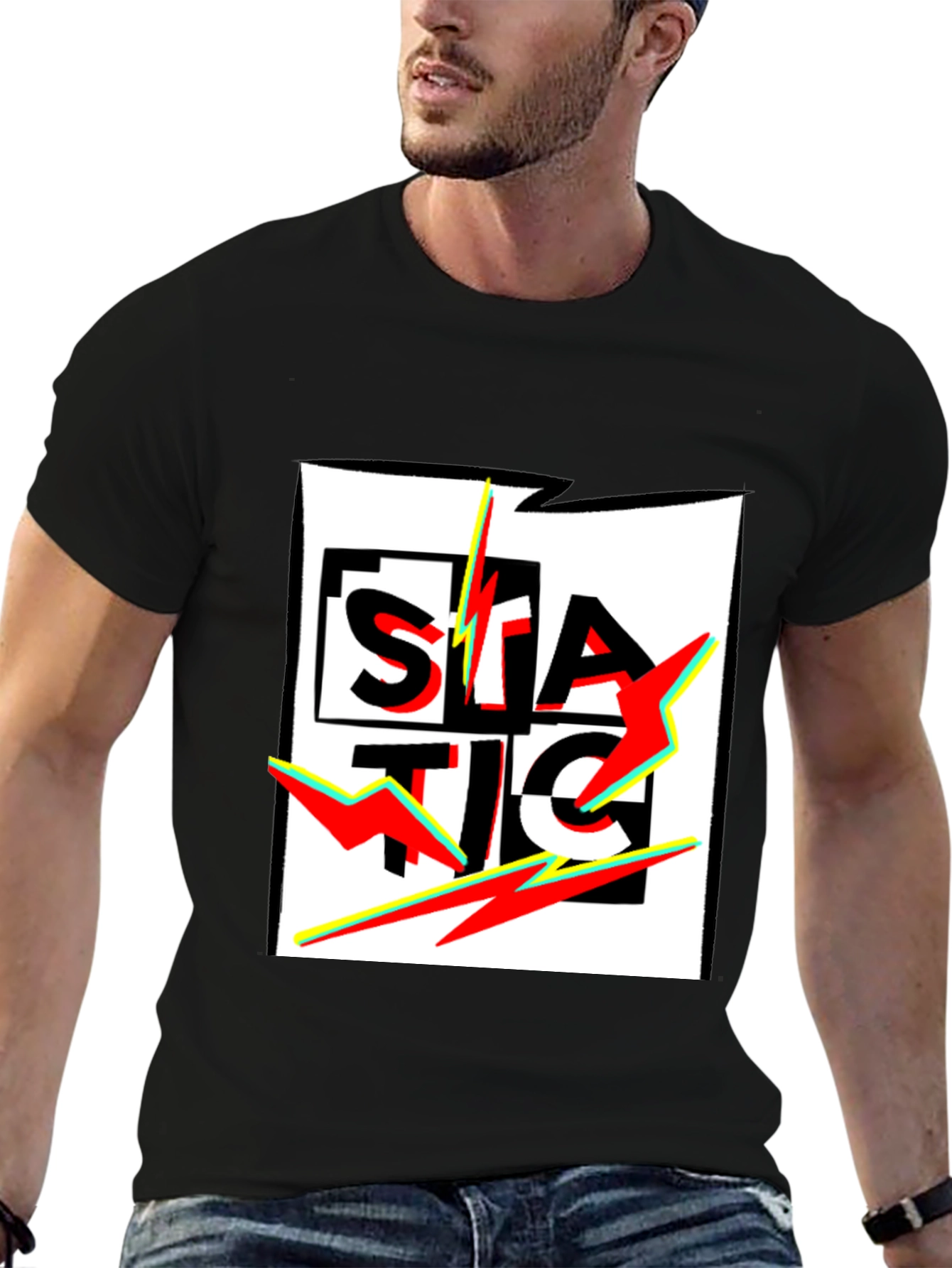 Static Graphic Black T-Shirt