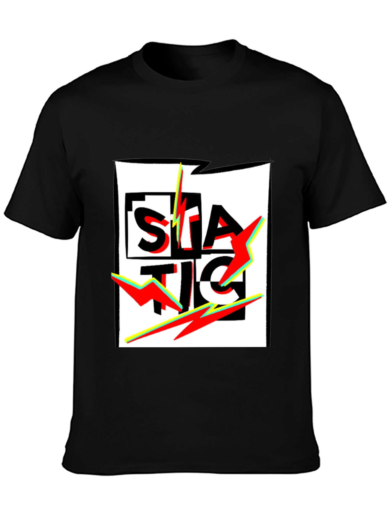 Static Graphic Black T-Shirt