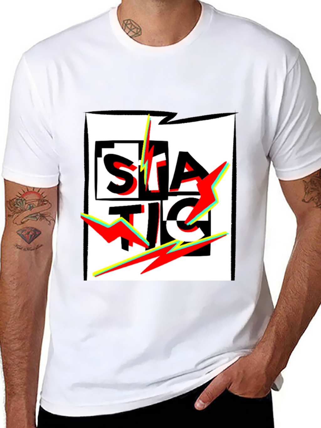 Static Graphic Black T-Shirt