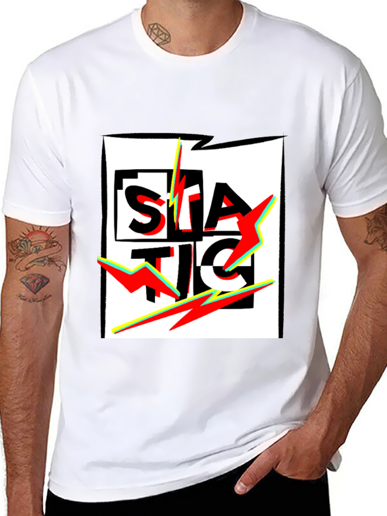 Static Graphic Black T-Shirt
