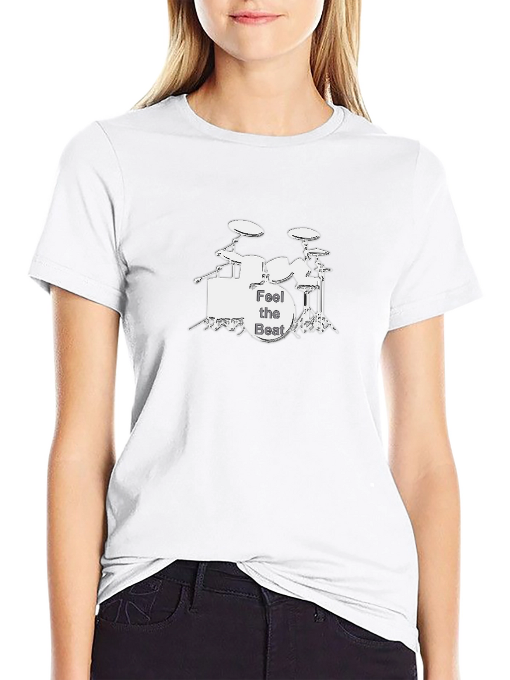 Feel the Beat Drum Kit Black Graphic Tee