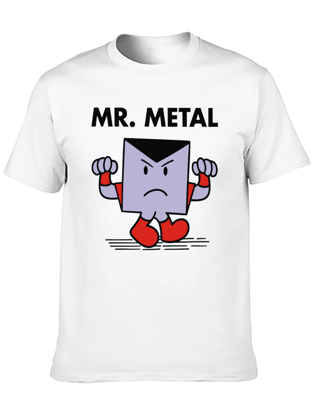 Mr. Metal Cartoon Graphic Print Black T-Shirt