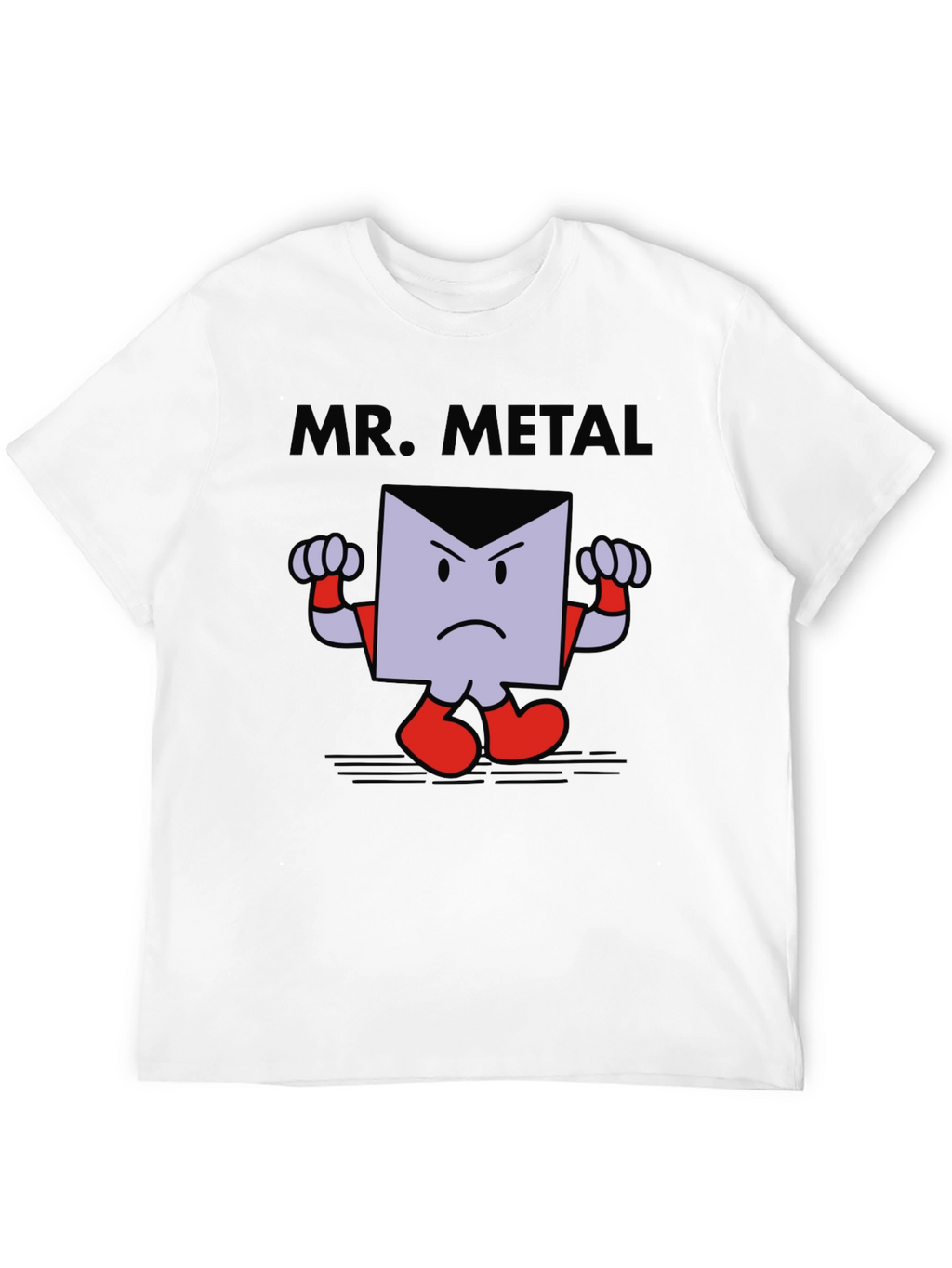 Mr. Metal Cartoon Graphic Print Black T-Shirt