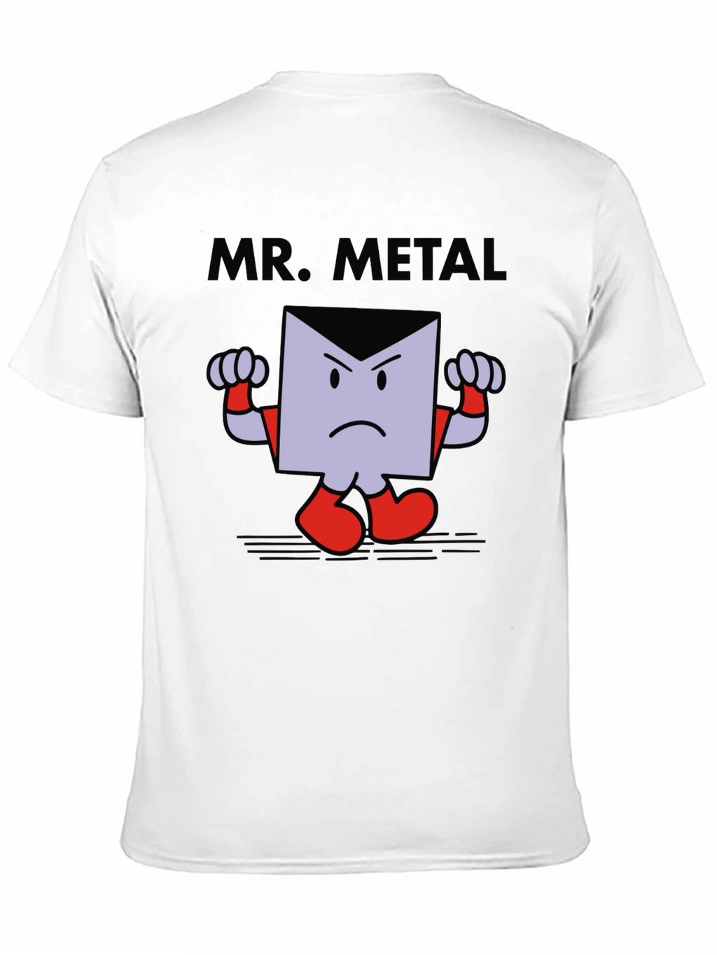 Mr. Metal Cartoon Graphic Print Black T-Shirt