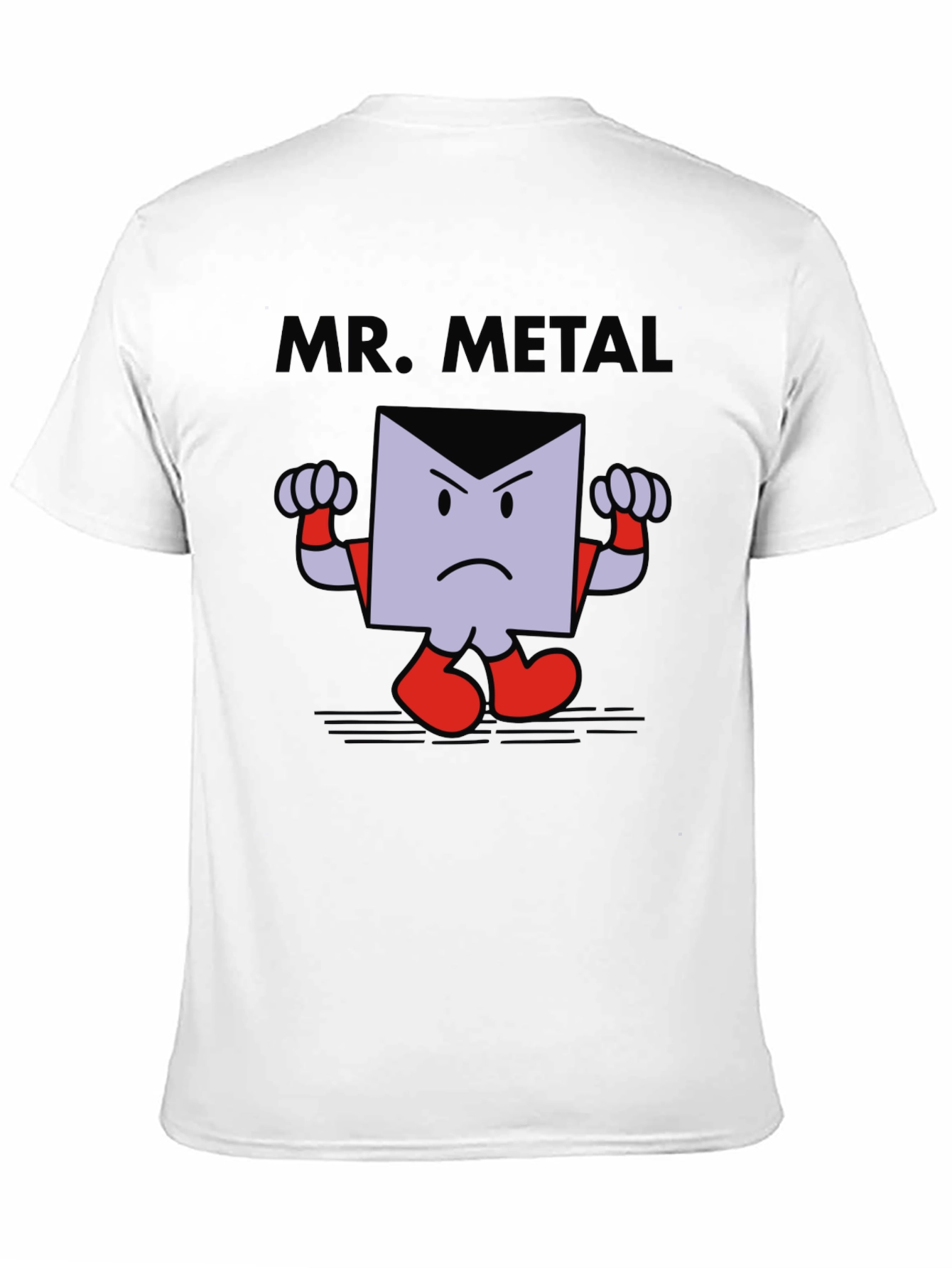 Mr. Metal Cartoon Graphic Print Black T-Shirt