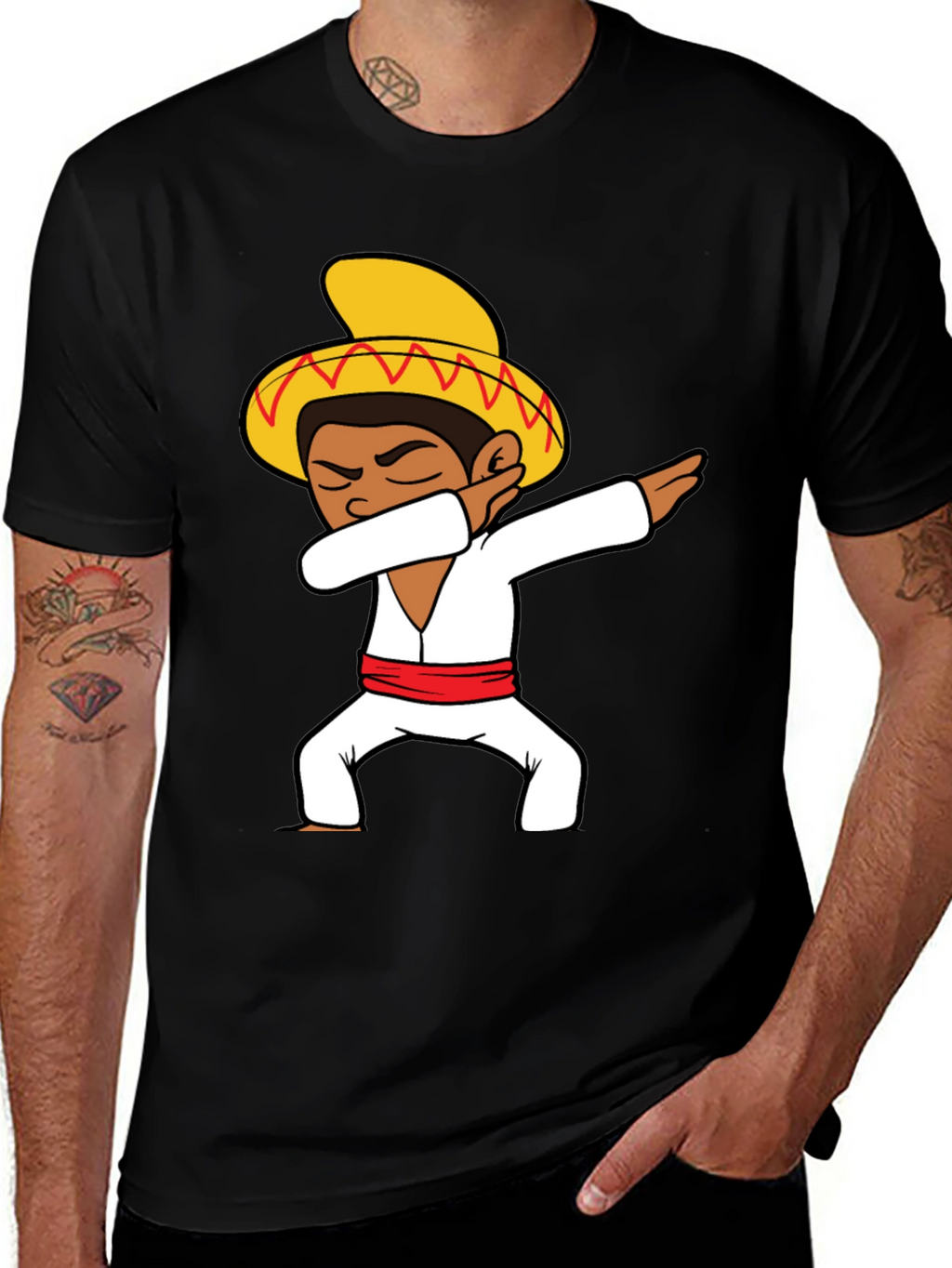 Dabbing Sombrero Graphic T-Shirt