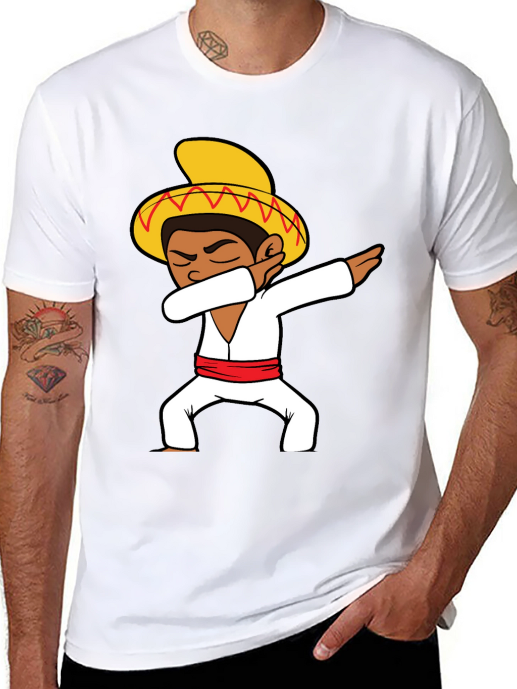 Dabbing Sombrero Graphic T-Shirt