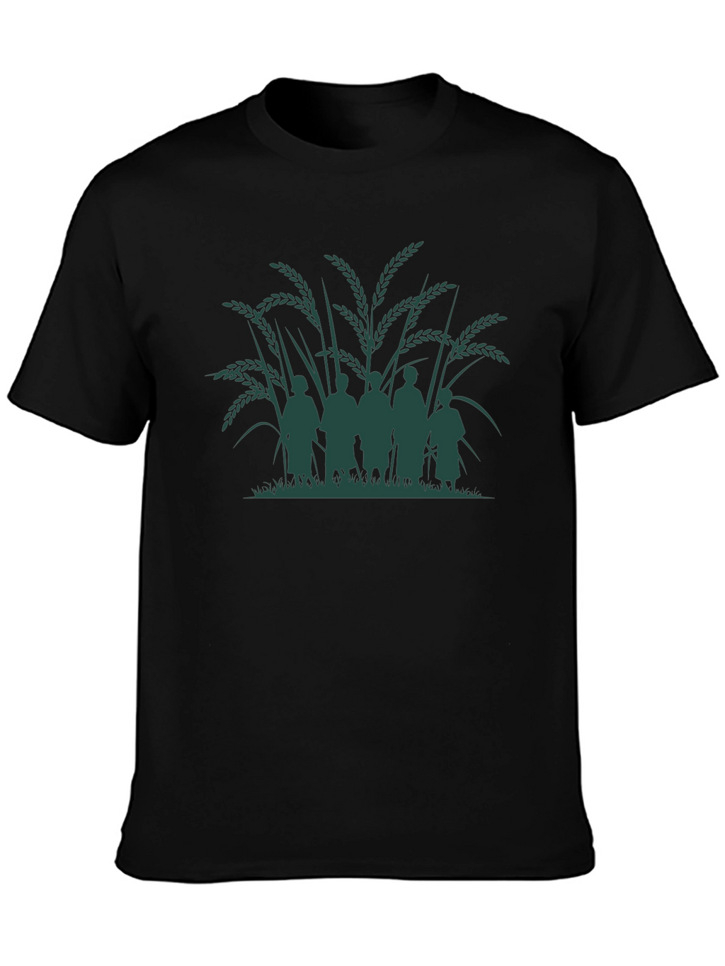 Nature Print Black T-Shirt