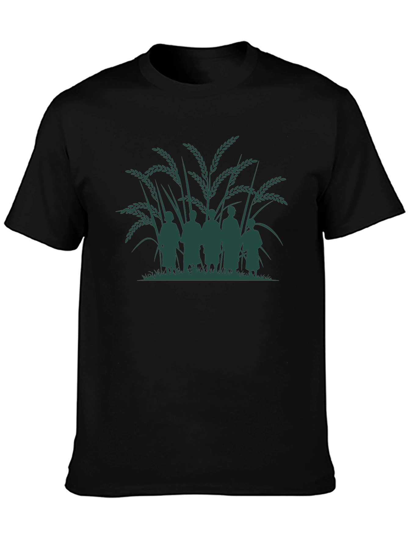 Nature Print Black T-Shirt