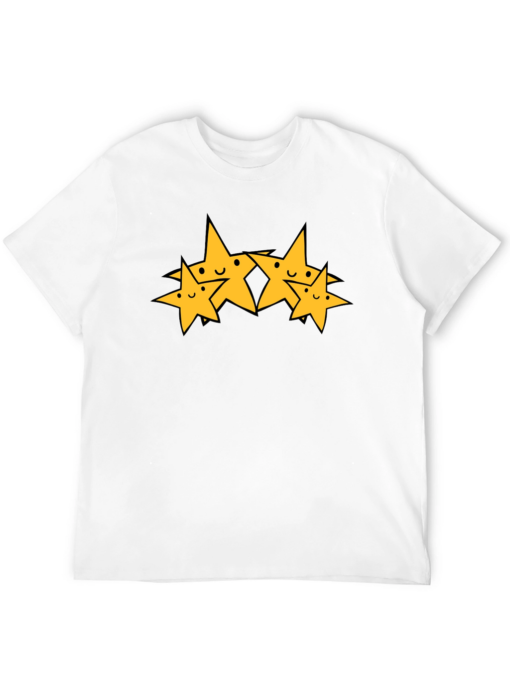 Cute Cartoon Star Graphic Black T-Shirt
