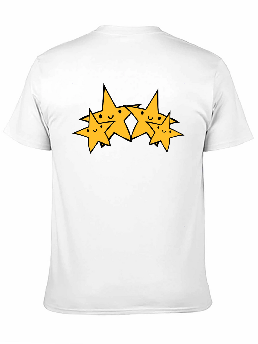 Cute Cartoon Star Graphic Black T-Shirt
