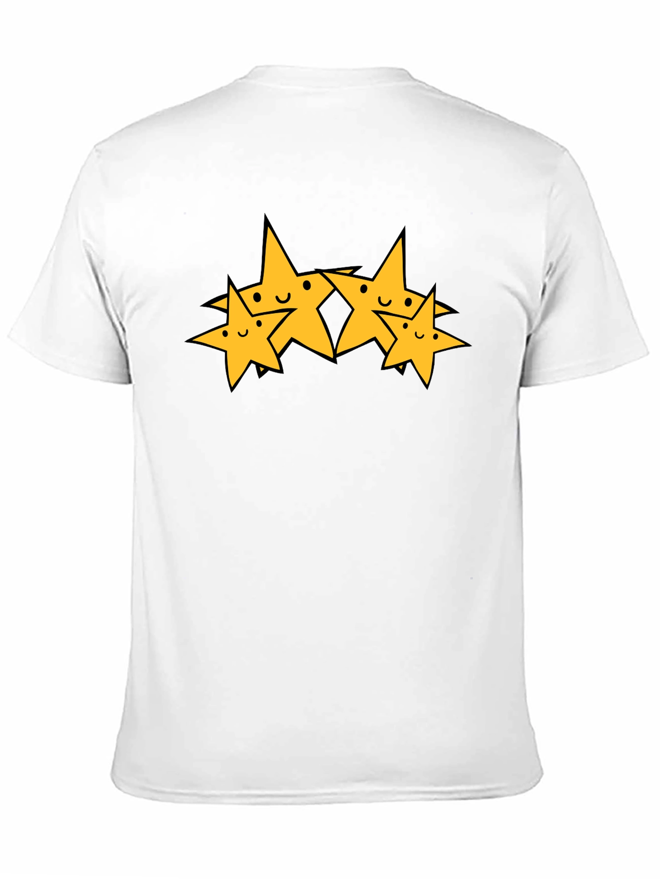 Cute Cartoon Star Graphic Black T-Shirt