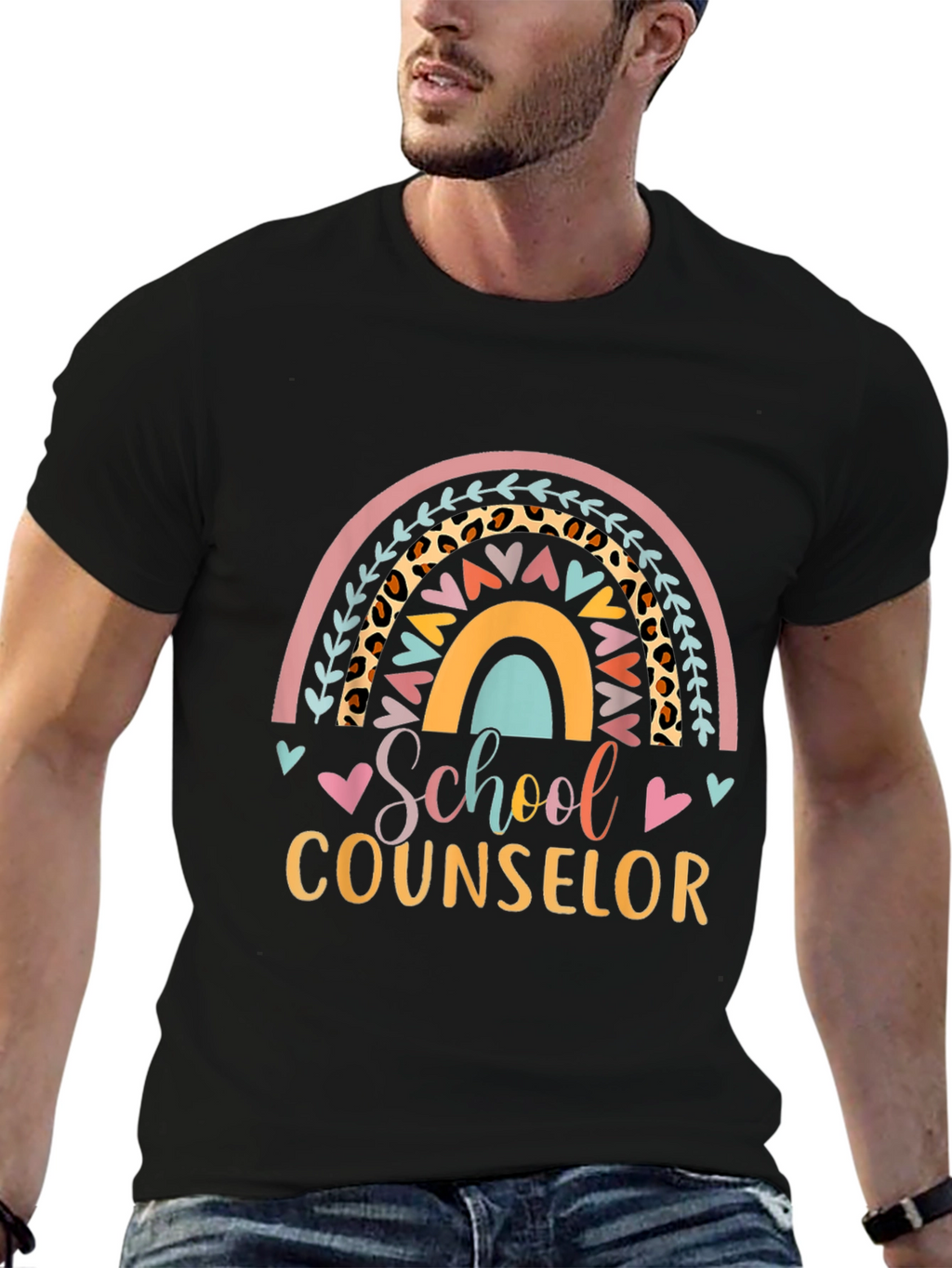 School Counselor Rainbow T-Shirt