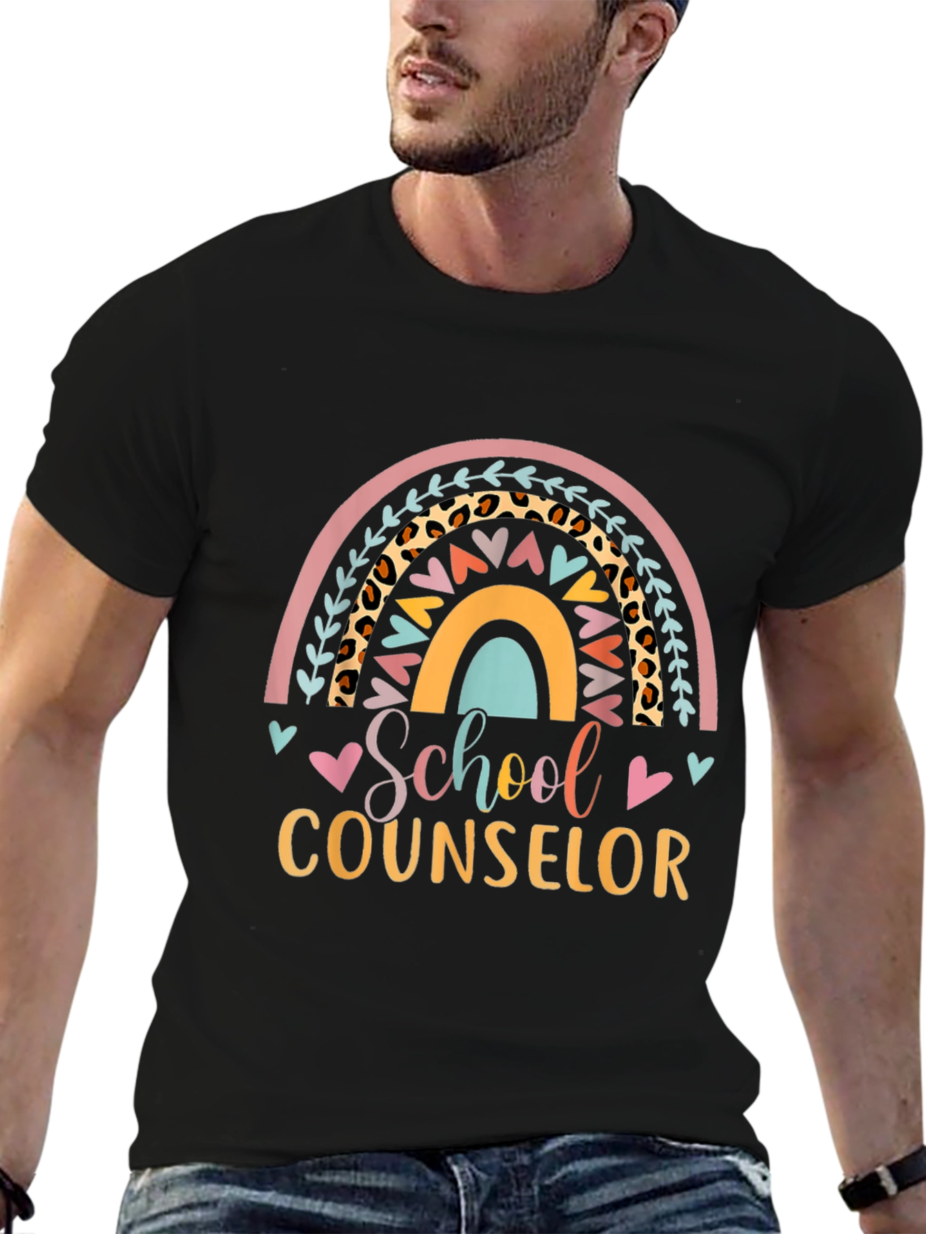 School Counselor Rainbow T-Shirt
