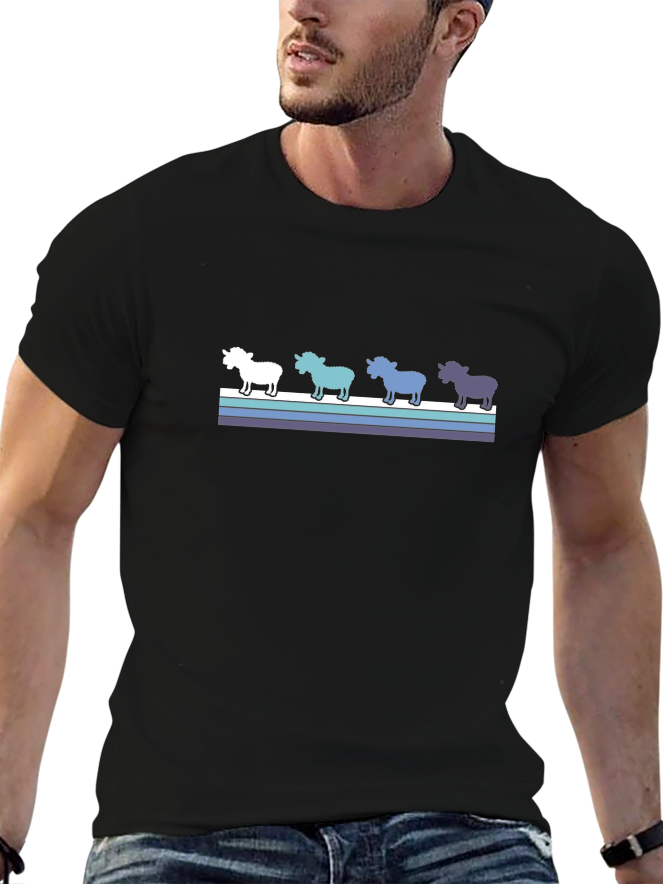 Retro Rhinos Black T-Shirt