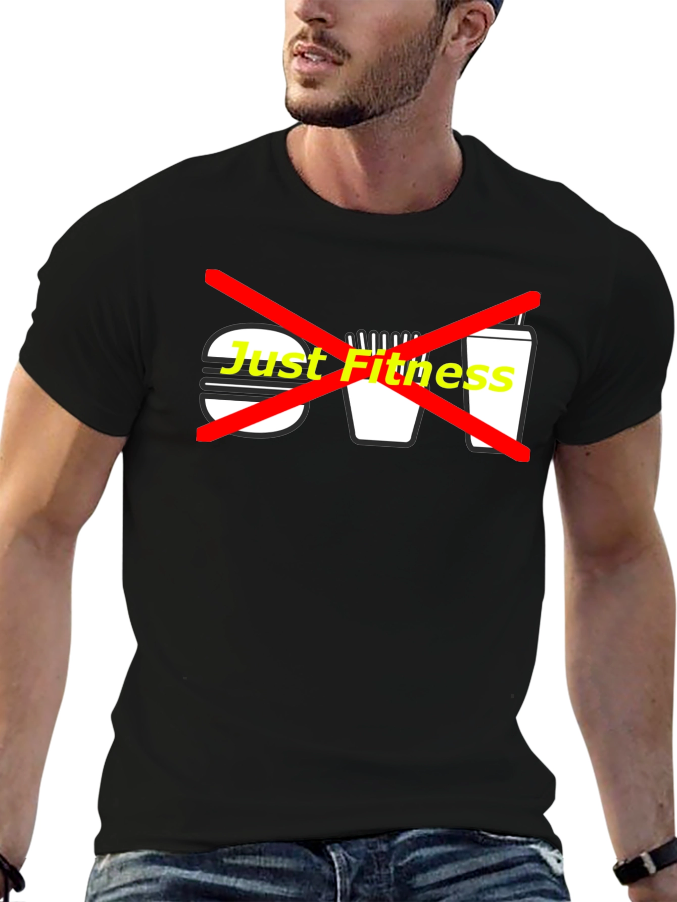 Just Fitness Graphic Tee - Black