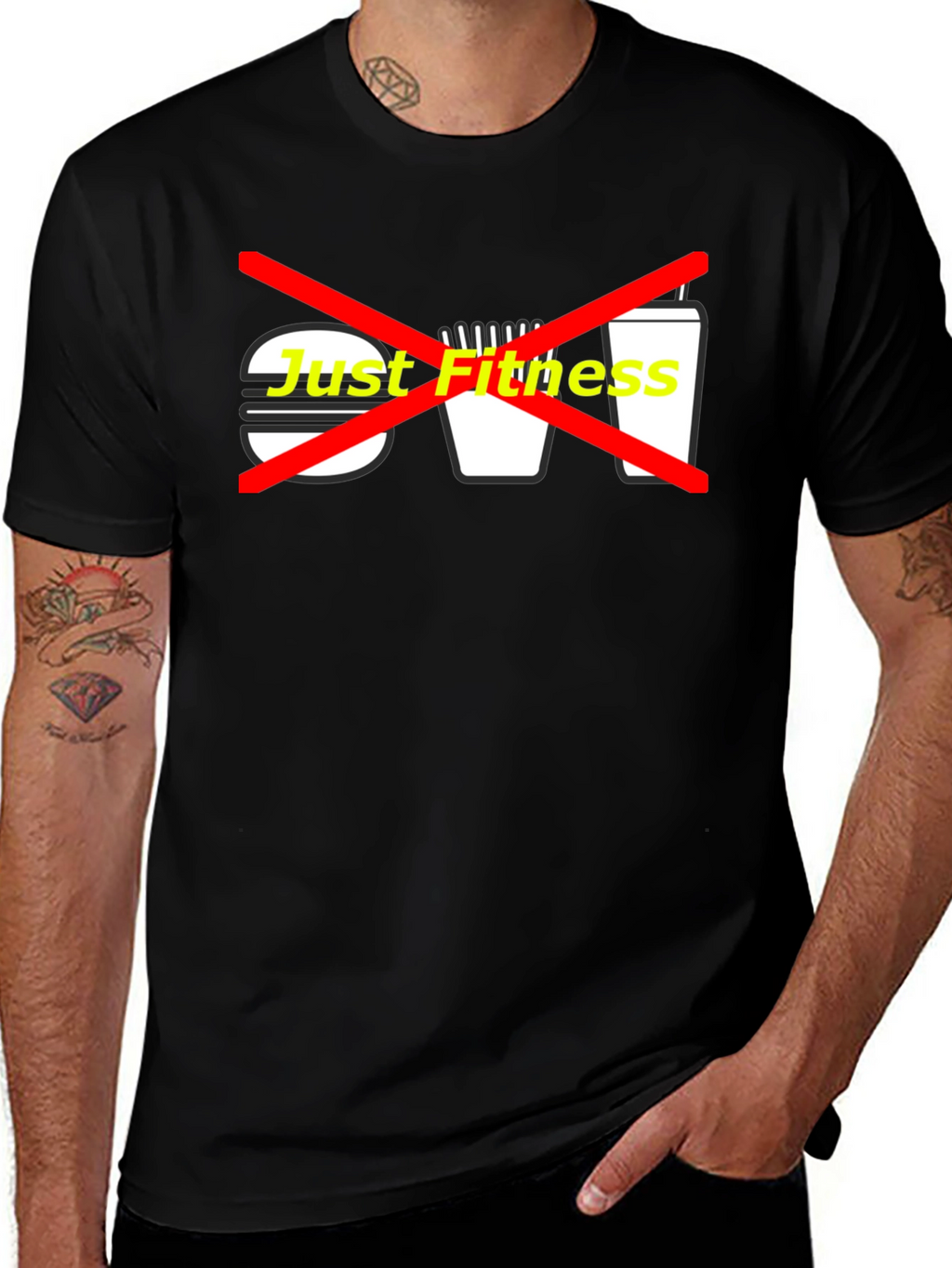 Just Fitness Graphic Tee - Black