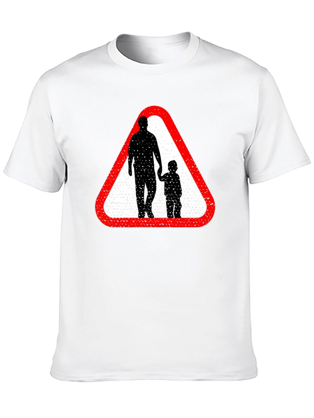 Dad and Child Road Sign Black T-Shirt