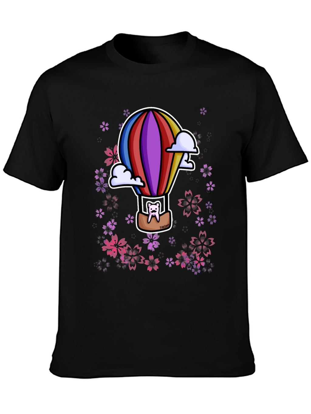 Hot Air Balloon Cat Graphic Tee