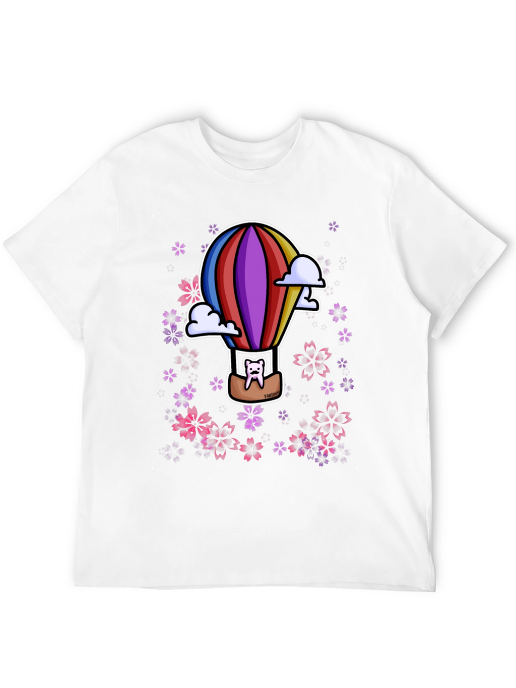 Hot Air Balloon Cat Graphic Tee