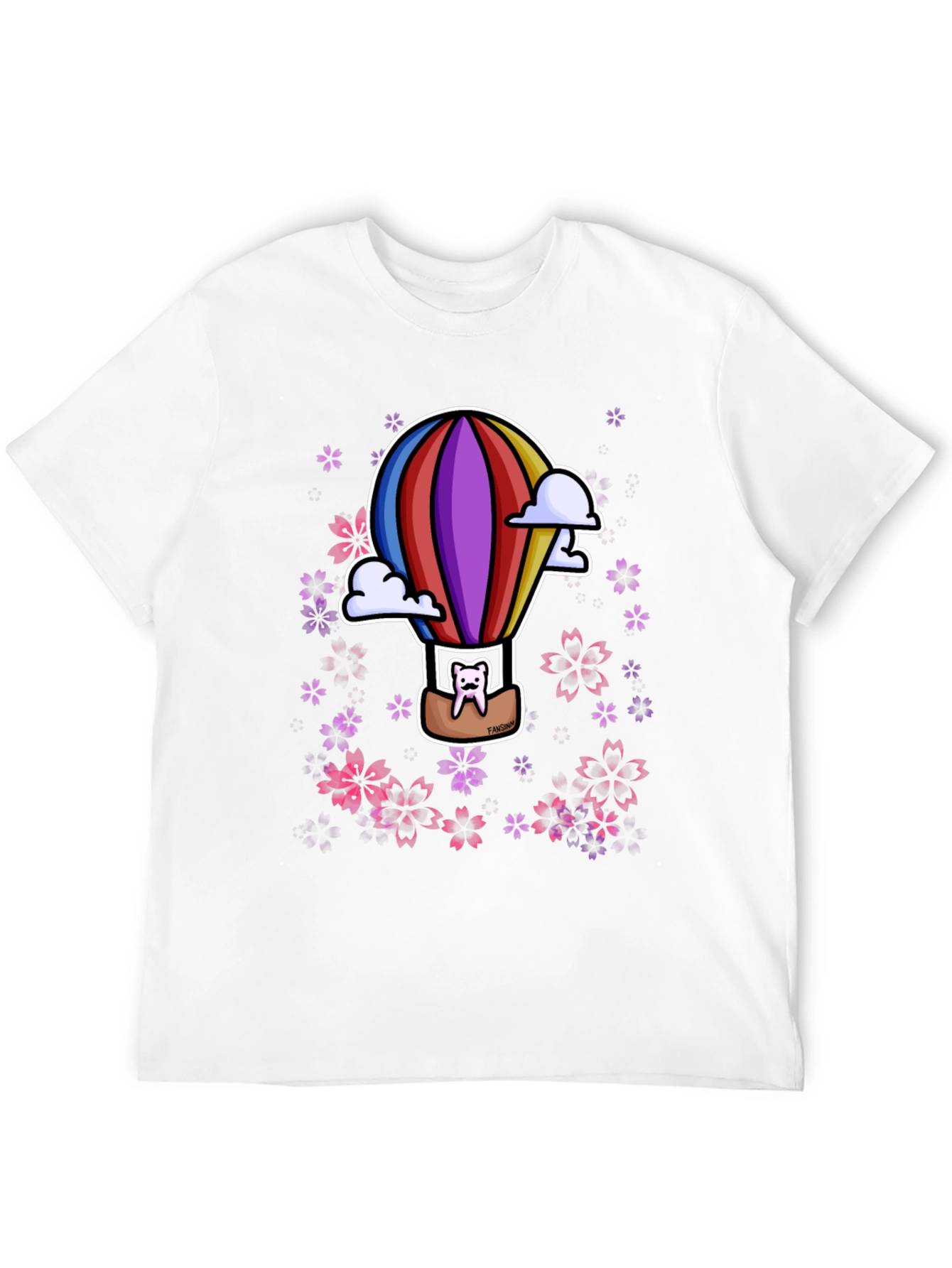 Hot Air Balloon Cat Graphic Tee