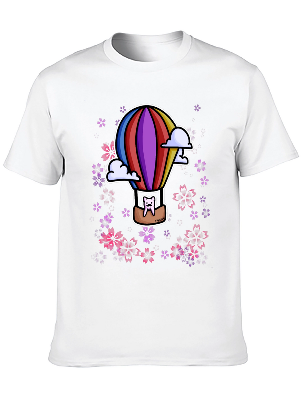 Hot Air Balloon Cat Graphic Tee