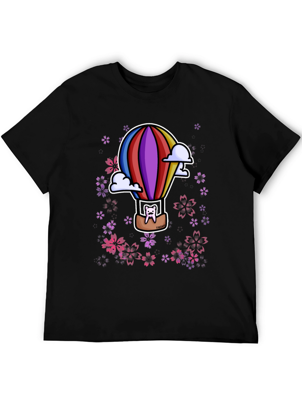 Hot Air Balloon Cat Graphic Tee