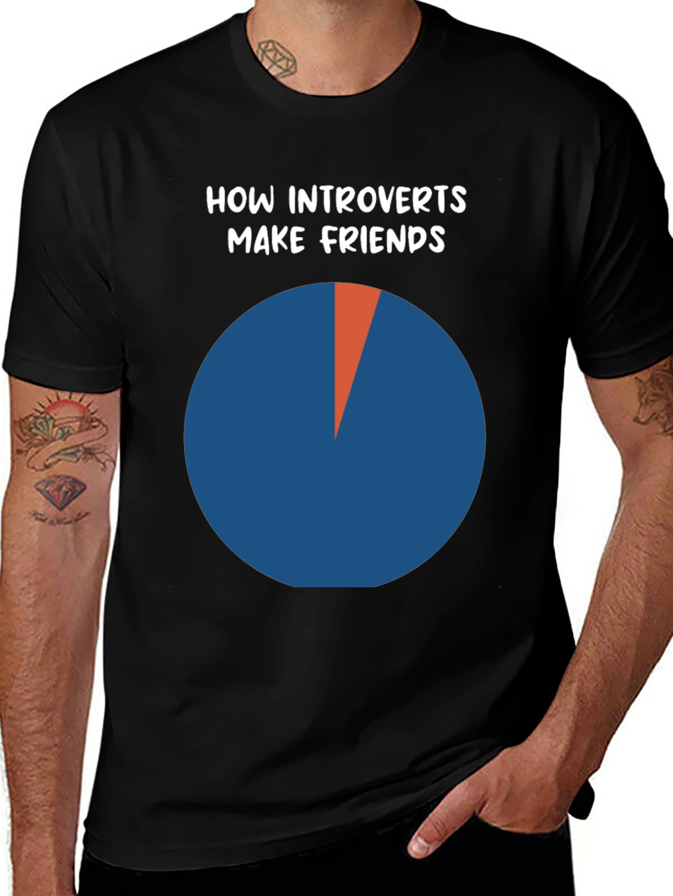 Introvert Friends Pie Chart T-Shirt