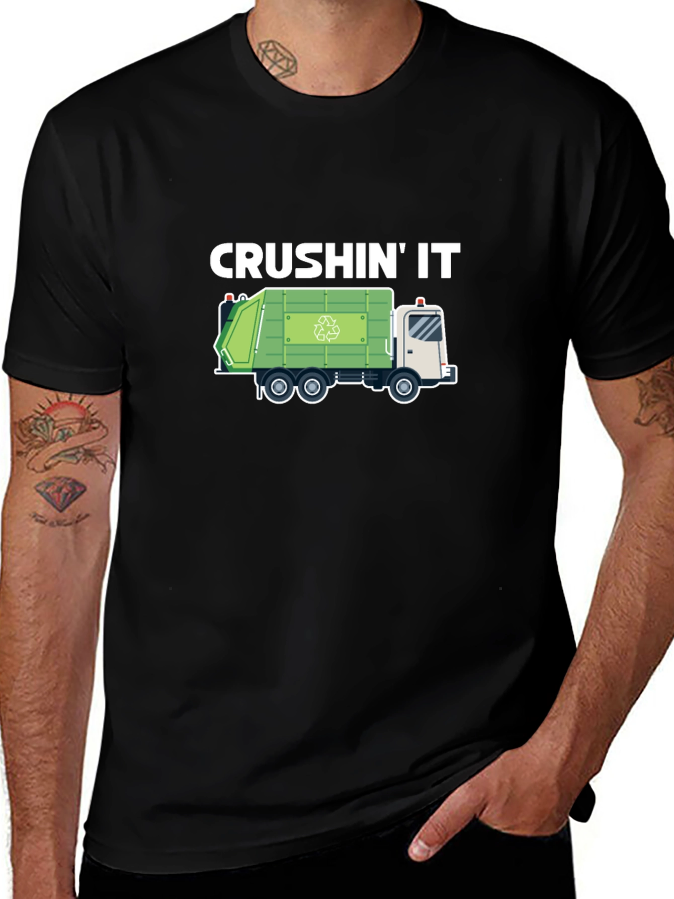 Crushin It Garbage Truck Graphic T-Shirt