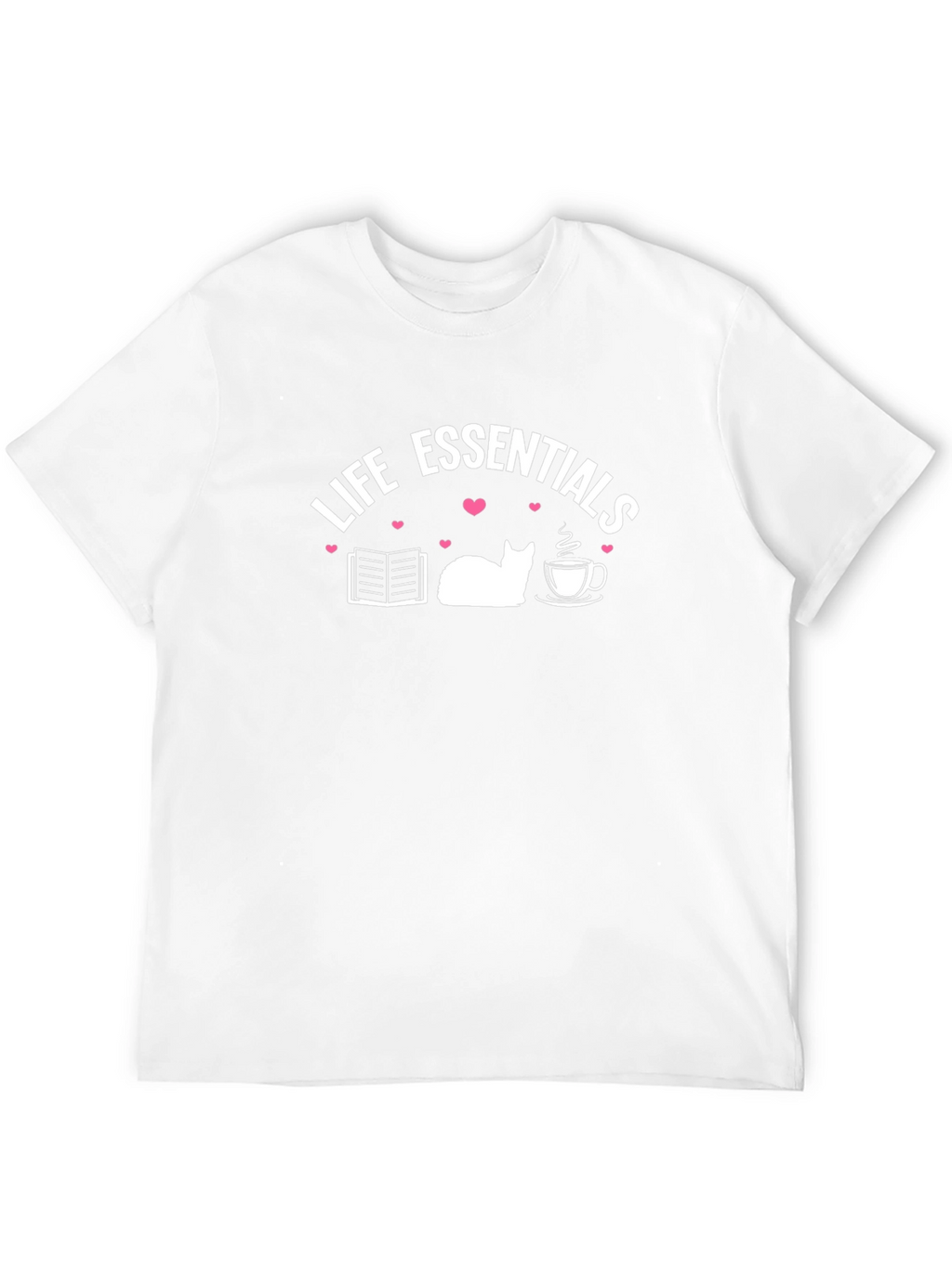 Life Essentials T-Shirt: Book Cat Coffee