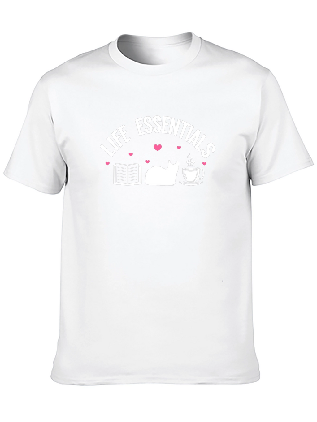 Life Essentials T-Shirt: Book Cat Coffee