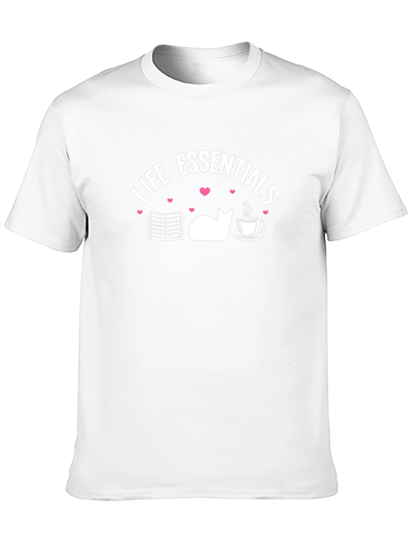 Life Essentials T-Shirt: Book Cat Coffee