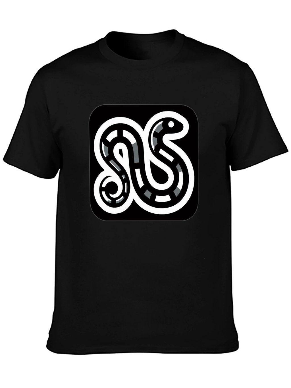 Modern Snake Graphic Black T-Shirt