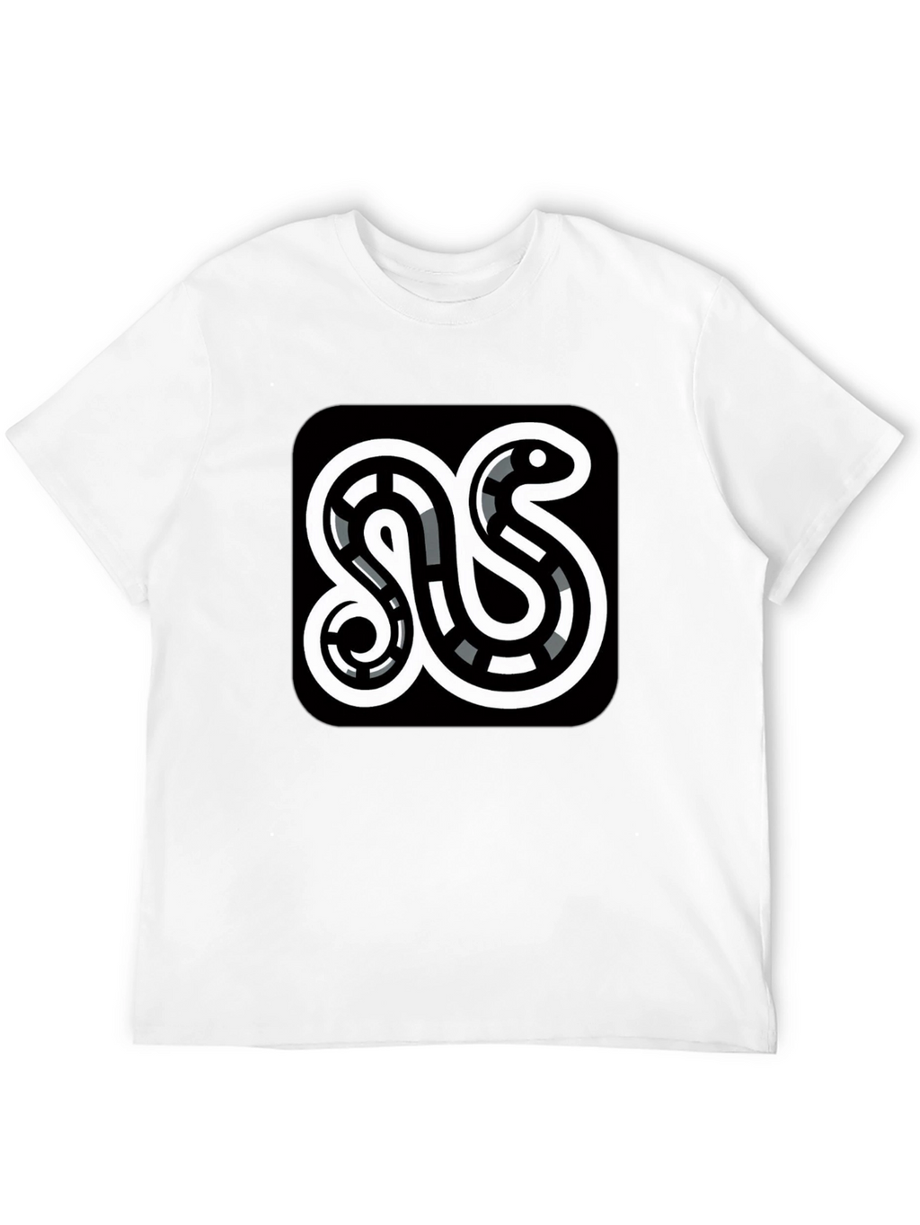 Modern Snake Graphic Black T-Shirt
