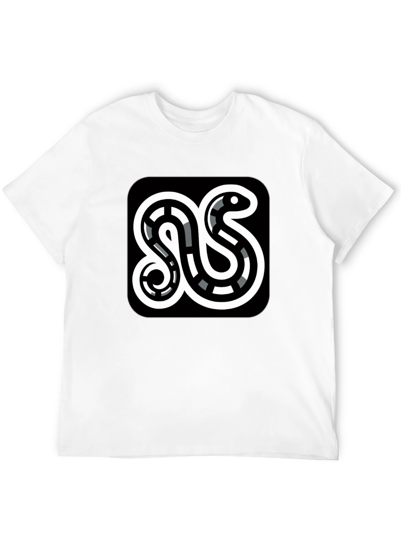 Modern Snake Graphic Black T-Shirt