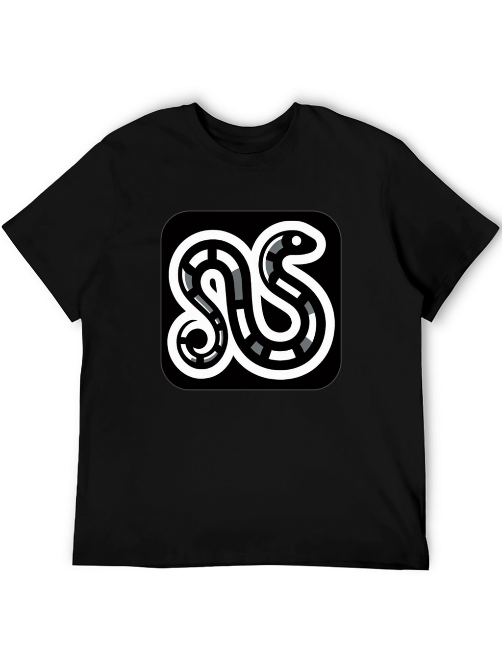 Modern Snake Graphic Black T-Shirt