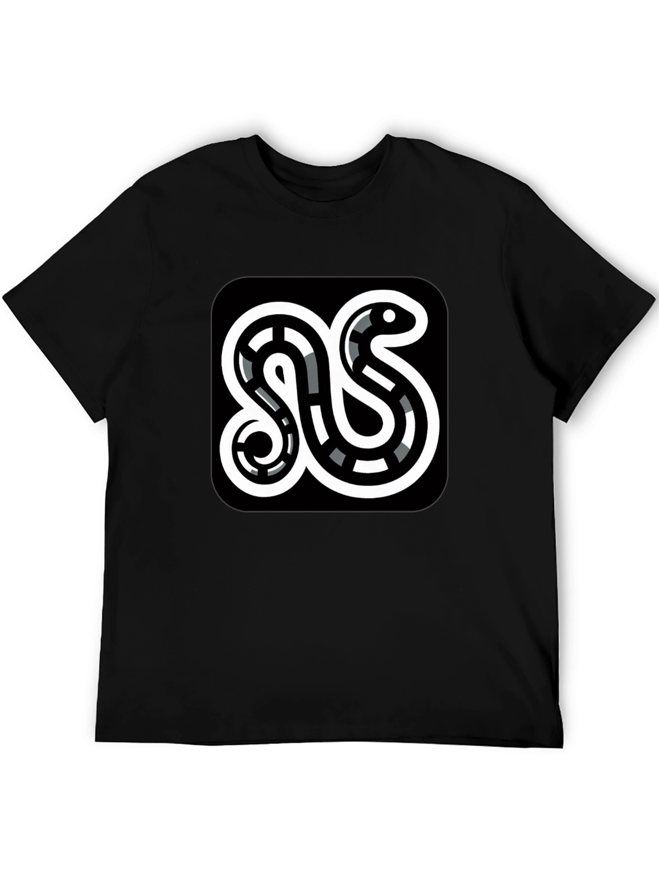 Modern Snake Graphic Black T-Shirt