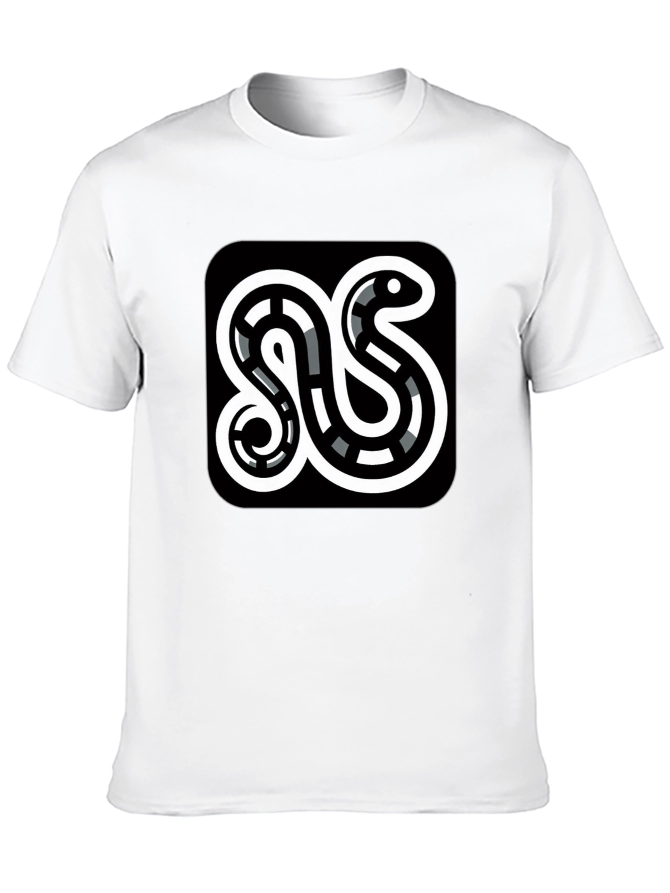 Modern Snake Graphic Black T-Shirt