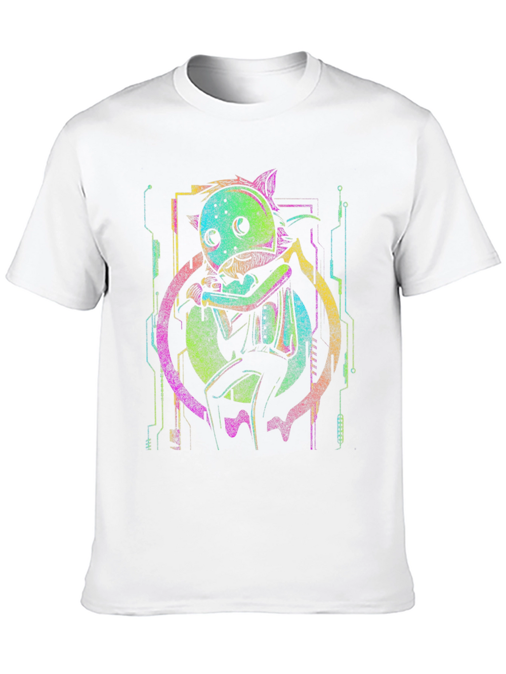 Neon Cyberpunk Cat T-Shirt