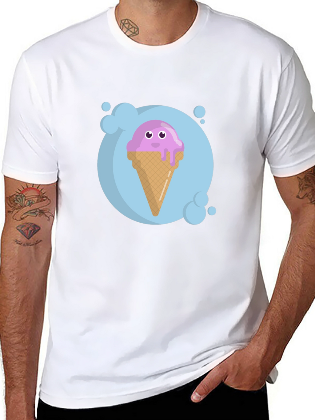 Cute Ice Cream Cone Graphic T-Shirt