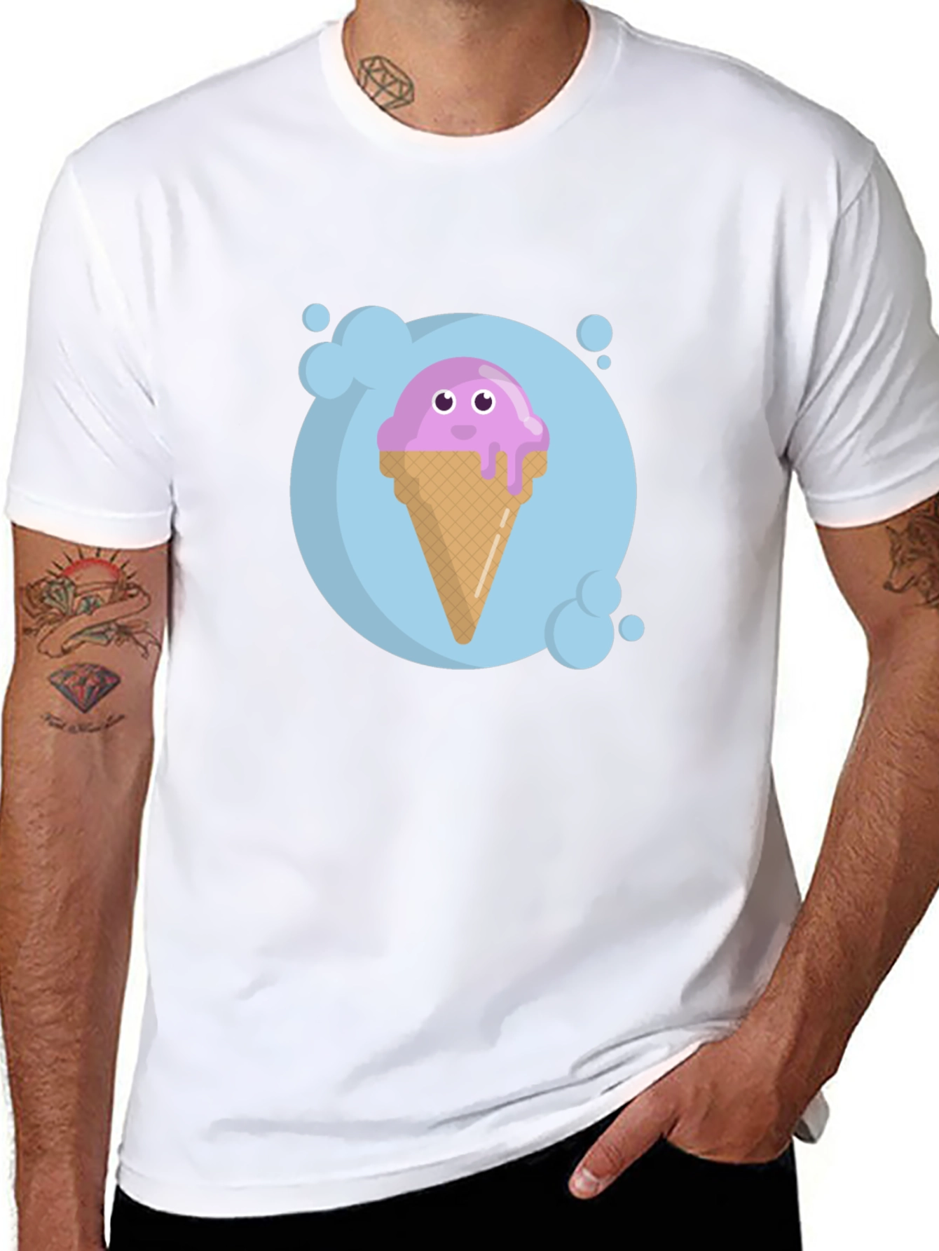 Cute Ice Cream Cone Graphic T-Shirt