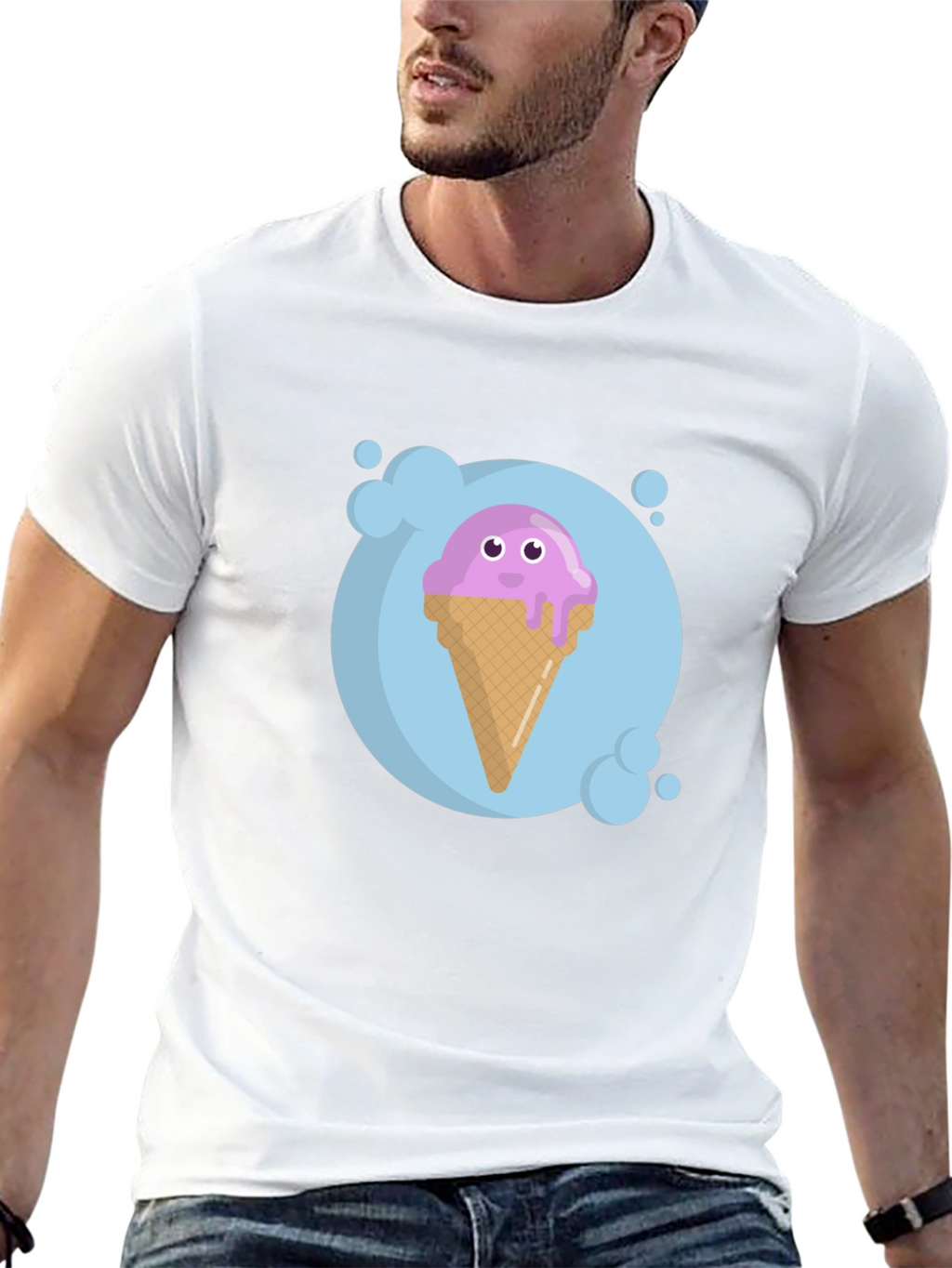 Cute Ice Cream Cone Graphic T-Shirt