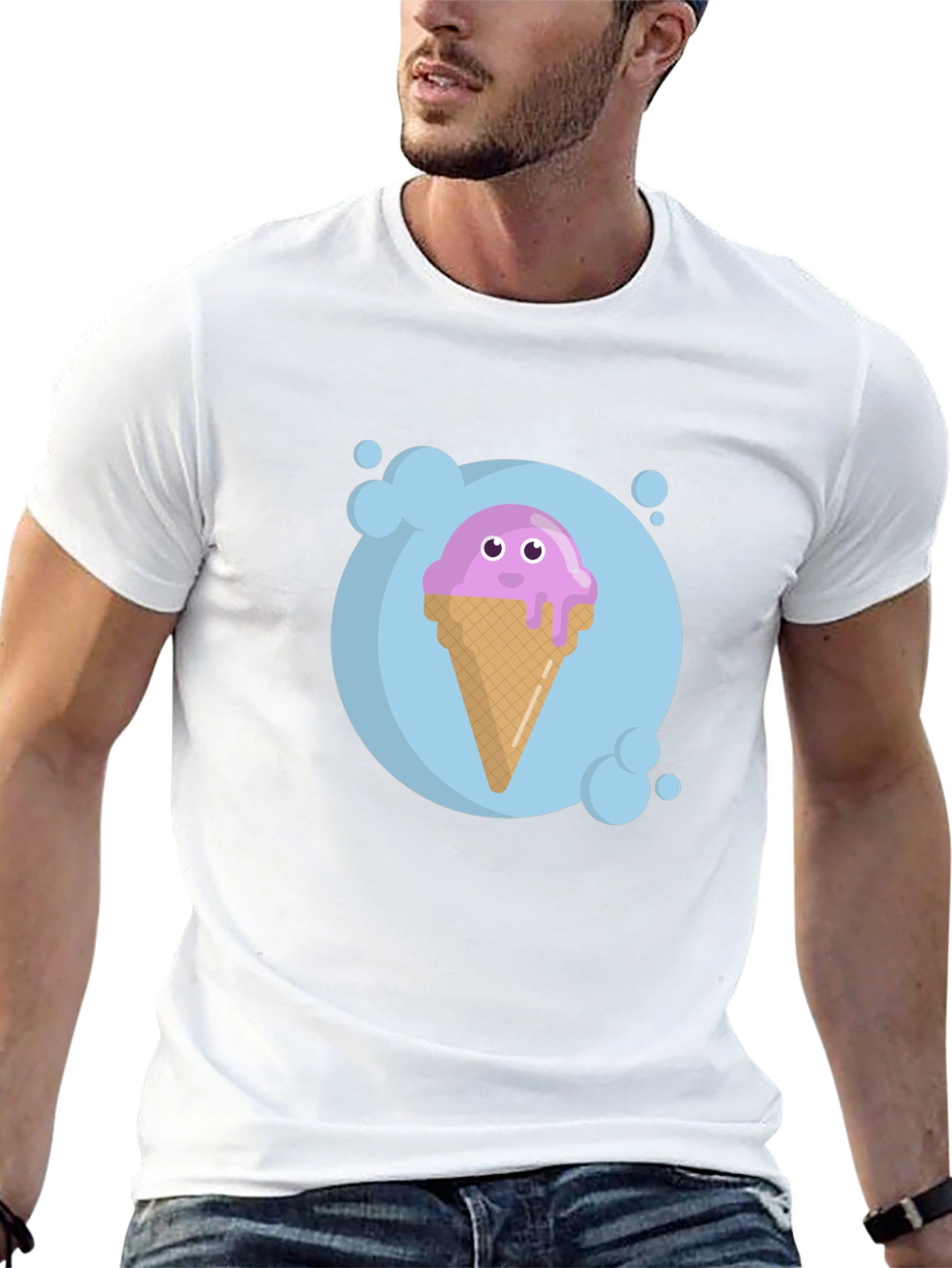 Cute Ice Cream Cone Graphic T-Shirt